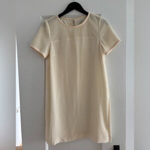 Cream Short Sleeve mini Dress